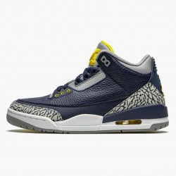 Air Jordan 3 Retro "Michigan" Pánské AJ3 820064 Černá/University Zlato-Cement G AJ3 Jordánské boty