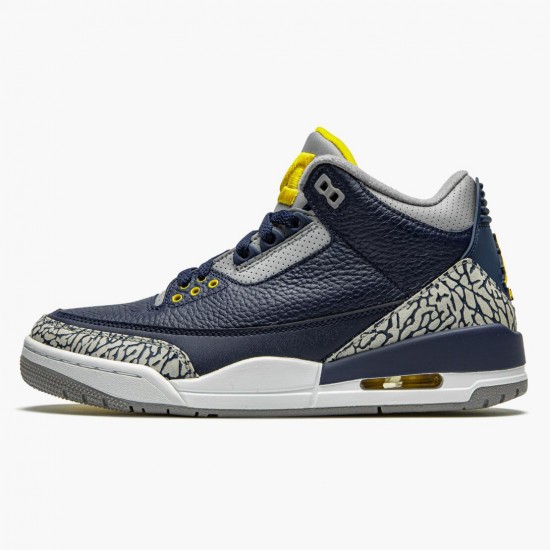 Air Jordan 3 Retro Michigan Pánské AJ3 820064 Černá/University Zlato-Cement G AJ3 Jordánské boty