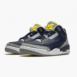 Air Jordan 3 Retro "Michigan" Pánské AJ3 820064 Černá/University Zlato-Cement G AJ3 Jordánské boty