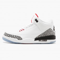 Air Jordan 3 Retro NRG "Mocha" Pánské 923096 101 Bílý/Fire Červené-Cement Šedá AJ3 Jordánské boty