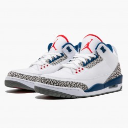 Air Jordan 3 Retro OG "True Modrý" Pánské 854262 106 Bílý/Fire Červené-True Modrý AJ3 Jordánské boty