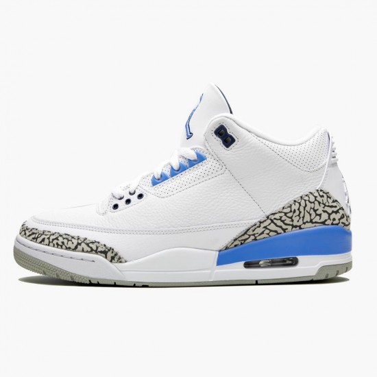 Air Jordan 3 Retro UNC CT8532 104 Bílý/Valor Modrý-Tech Šedá AJ3 Jordánské boty