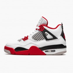 Air Jordan 4 Retro OG GS "Fire Červené" 2020 Pánské Jordánské boty 408452 160 Bílý/Fire Červené-Černá-Tech Šedá 