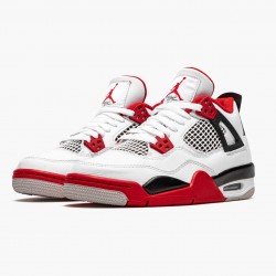 Air Jordan 4 Retro OG GS "Fire Červené" 2020 Pánské Jordánské boty 408452 160 Bílý/Fire Červené-Černá-Tech Šedá 