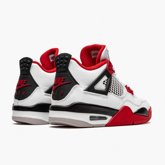 Air Jordan 4 Retro OG GS Fire Červené 2020 Pánské Jordánské boty 408452 160 Bílý/Fire Červené-Černá-Tech Šedá