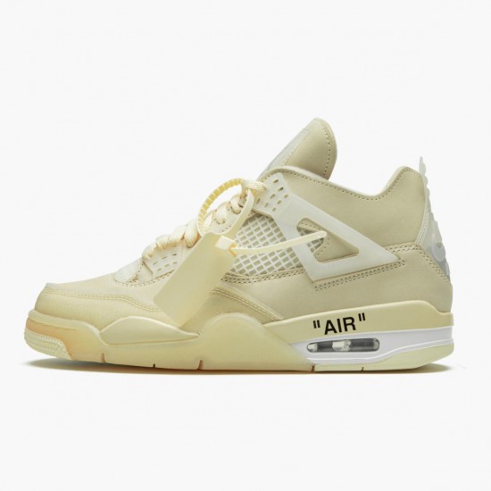 Air Jordan 4 Retro Off-Bílý Sail Jordánské boty Sail/Muslin-Bílý-Černá Basektball Tenisky CV9388 100