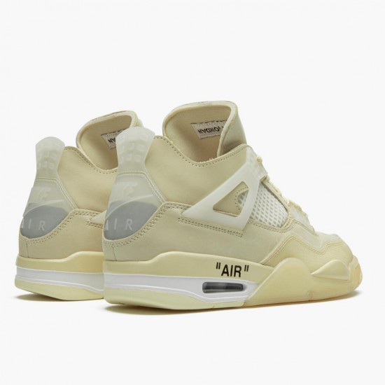 Air Jordan 4 Retro Off-Bílý Sail Jordánské boty Sail/Muslin-Bílý-Černá Basektball Tenisky CV9388 100