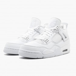 Air Jordan 4 Retro "Pure Money" 308497 100 Bílý/Metallic Stříbrný AJ4 Jordánské boty