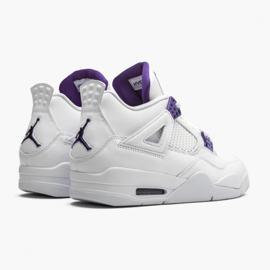 Air Jordan 4 Retro Nachový Metallic Jordánské boty Bílý/Metallic Stříbrný-Court Pu Basektball Tenisky CT8527 115