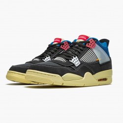 Air Jordan 4 Retro "Union Off Noir" DC9533 001 Off Noir/Brigade Modrý-Dark Smo AJ4 Jordánské boty