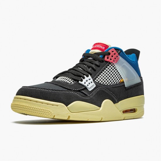 Air Jordan 4 Retro Union Off Noir DC9533 001 Off Noir/Brigade Modrý-Dark Smo AJ4 Jordánské boty