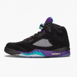 Air Jordan 5 Retro "Černá Grape" Černá/New Emerald-Grape Ice 136027 007 AJ5 Jordánské boty