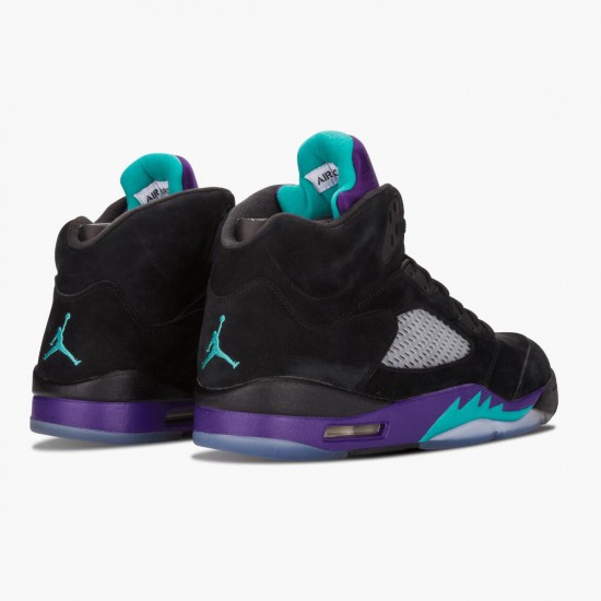 Air Jordan 5 Retro Černá Grape Černá/New Emerald-Grape Ice 136027 007 AJ5 Jordánské boty