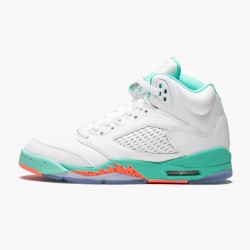 Air Jordan 5 Retro "Light Aqua" Bílý/Crimson Pulse-Light Aqua 440892 100 AJ5 Jordánské boty