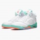 Air Jordan 5 Retro Light Aqua Bílý/Crimson Pulse-Light Aqua 440892 100 AJ5 Jordánské boty