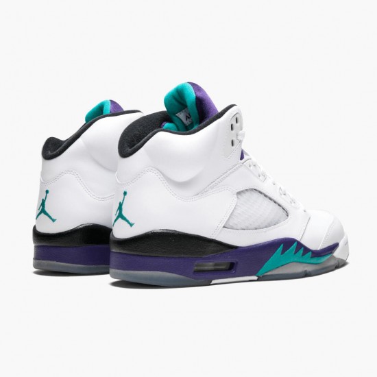 Nike Air Jordan 5 Retro Grape Bílý/New Emerald-Grp Ice-Blk Pánské 136027 108 AJ5 Tenisky