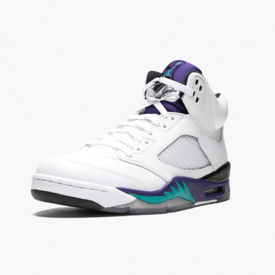 Nike Air Jordan 5 Retro Grape Bílý/New Emerald-Grp Ice-Blk Pánské 136027 108 AJ5 Tenisky