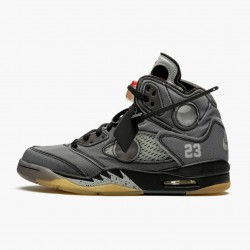 OFF-WHITE x Air Jordan 5 Retro SP 'Muslin' Černá/Muslin-Fire Červené CT8480 001 AJ5 Tenisky