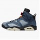 Air Jordan 6 RetroWashed Denim CT5350-401 Černá-Sail/Varsity Červené AJ6 Černá Jordánské boty