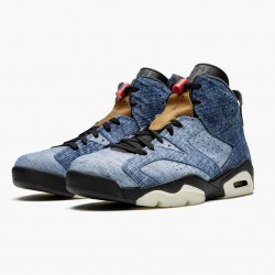 Air Jordan 6 Retro"Washed Denim" CT5350-401 Černá-Sail/Varsity Červené AJ6 Černá Jordánské boty